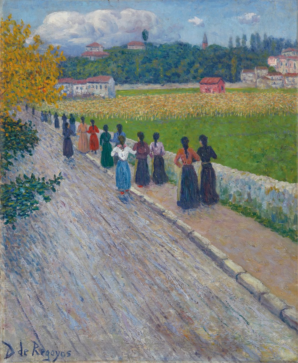 Odcházení z továrny, 1902 od Diario or Dario de Regoyos y Valdes