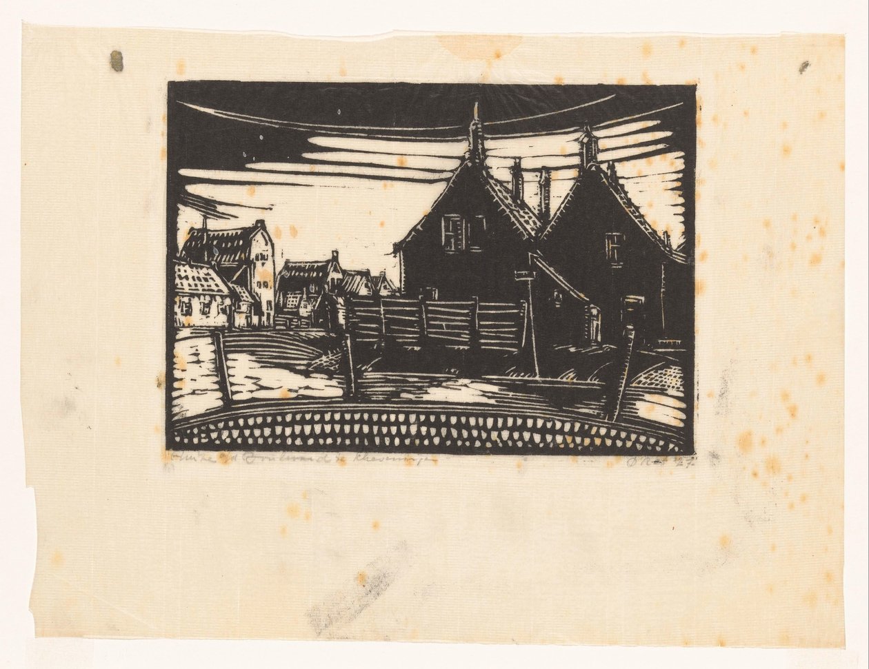 Domy na bulváru v Scheveningen (název na objektu) od Dick Ket (signed by artist)