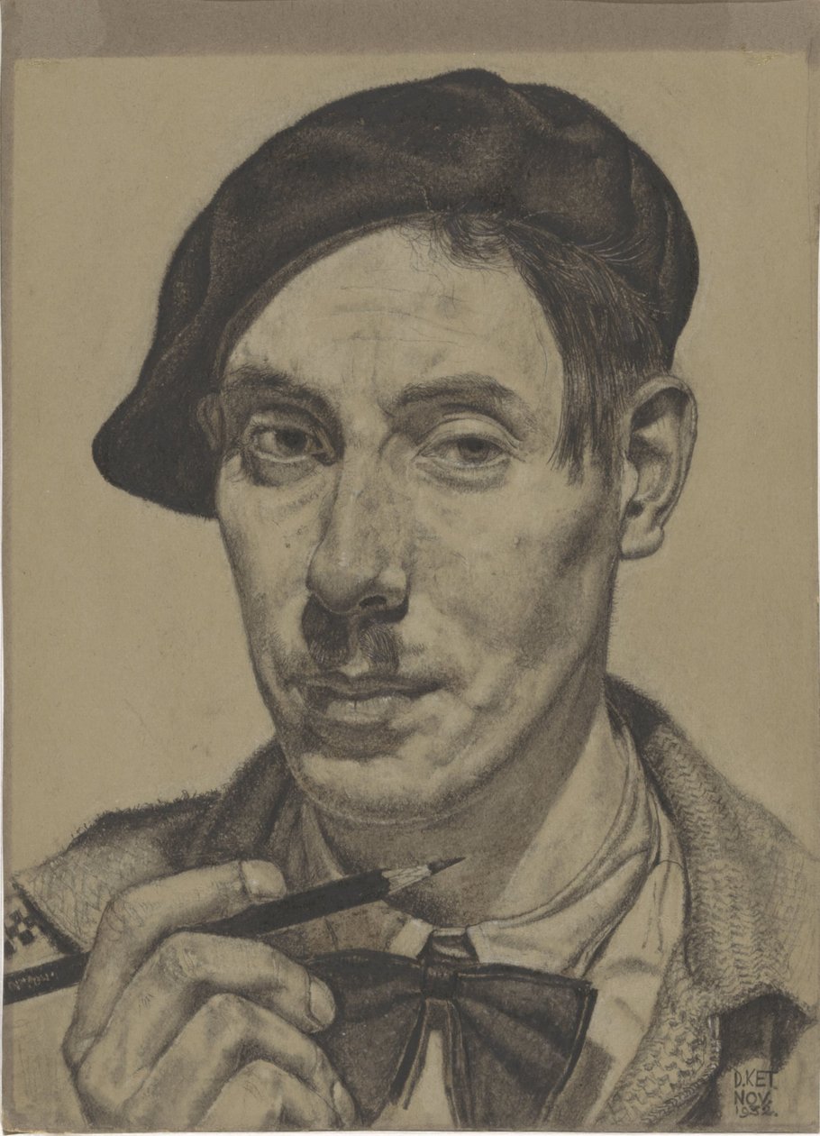 Autoportrét s tužkou v ruce od Dick Ket (signed by artist)