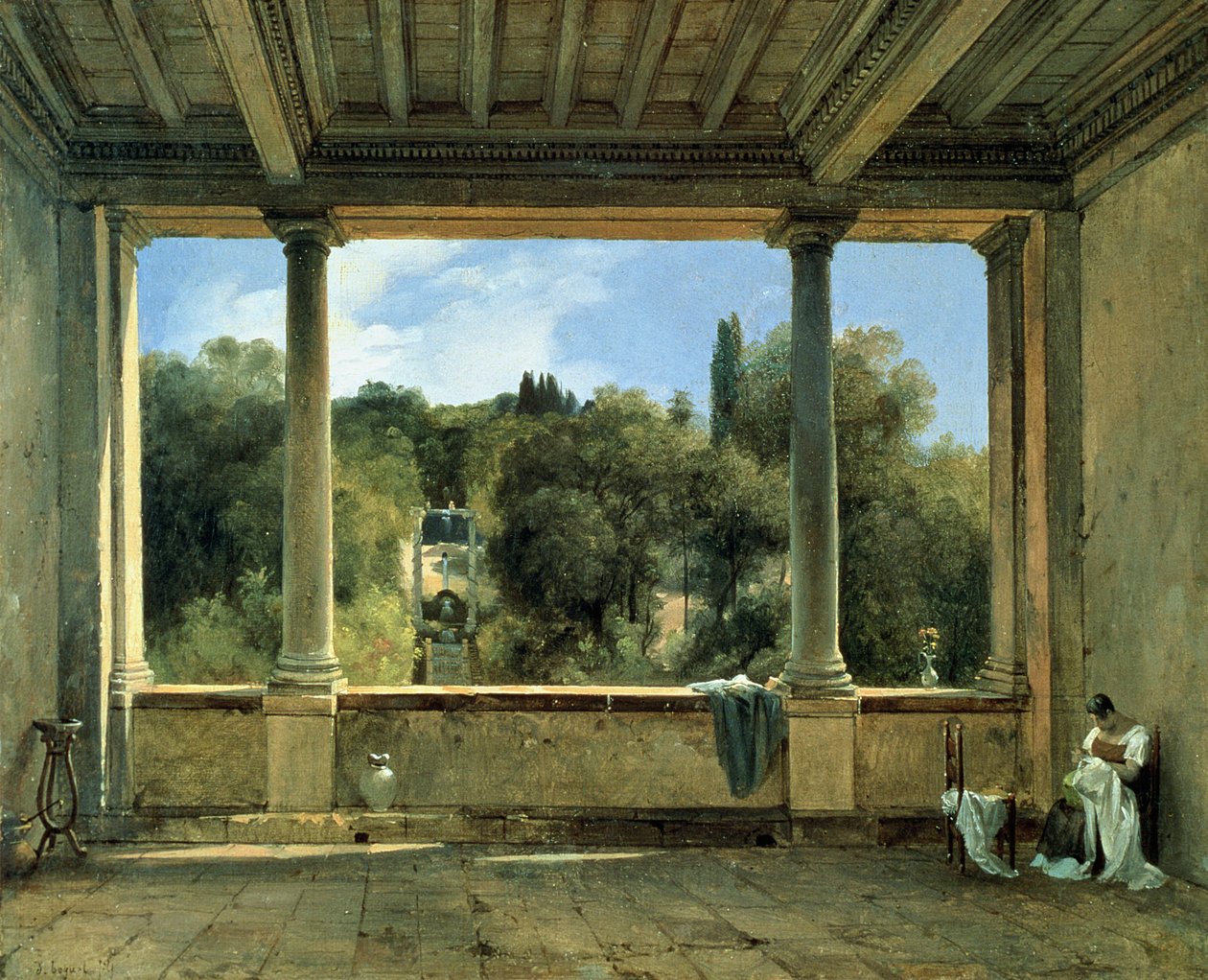 Pohled z horní lodžie vily Aldobrandini ve Frascati od Didier Boguet