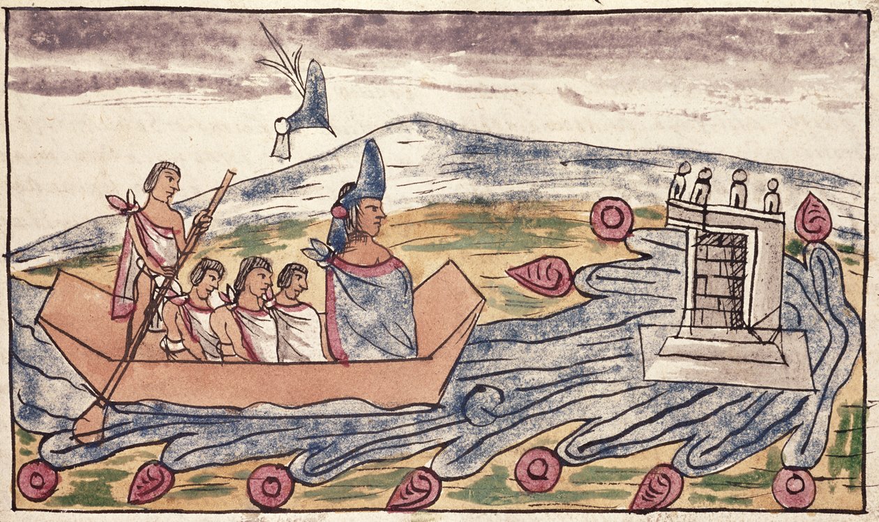 Fol. 192v Montezuma II (1466-1520) rychle odchází poté, co se doslechl o vylodění Španělů, 1579 od Diego Duran
