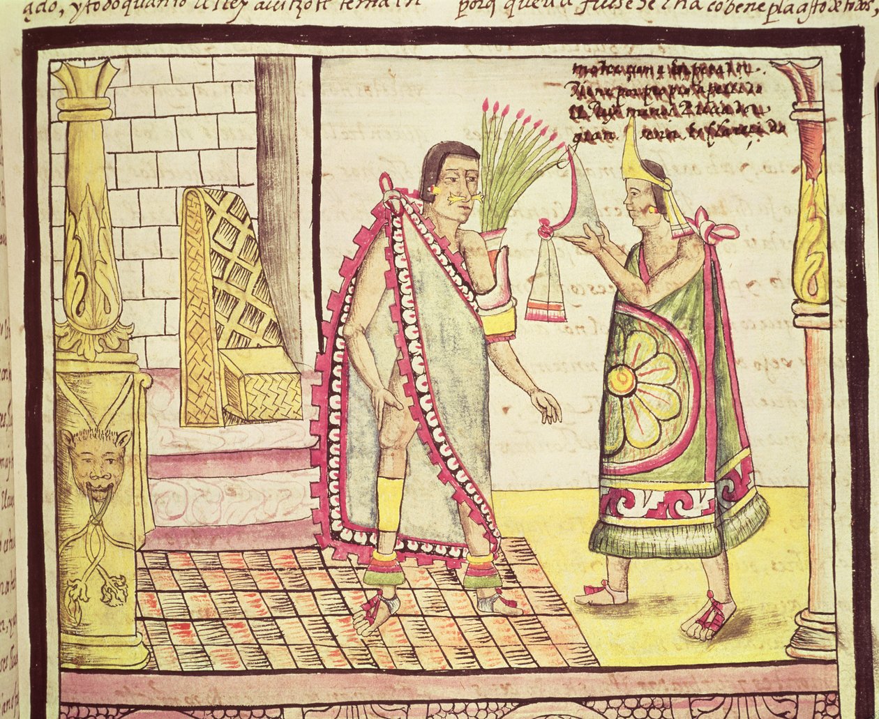 Fol.152v Korunovace posledního mexického císaře Montezumy II (1466-1520) v roce 1502, 1579 od Diego Duran