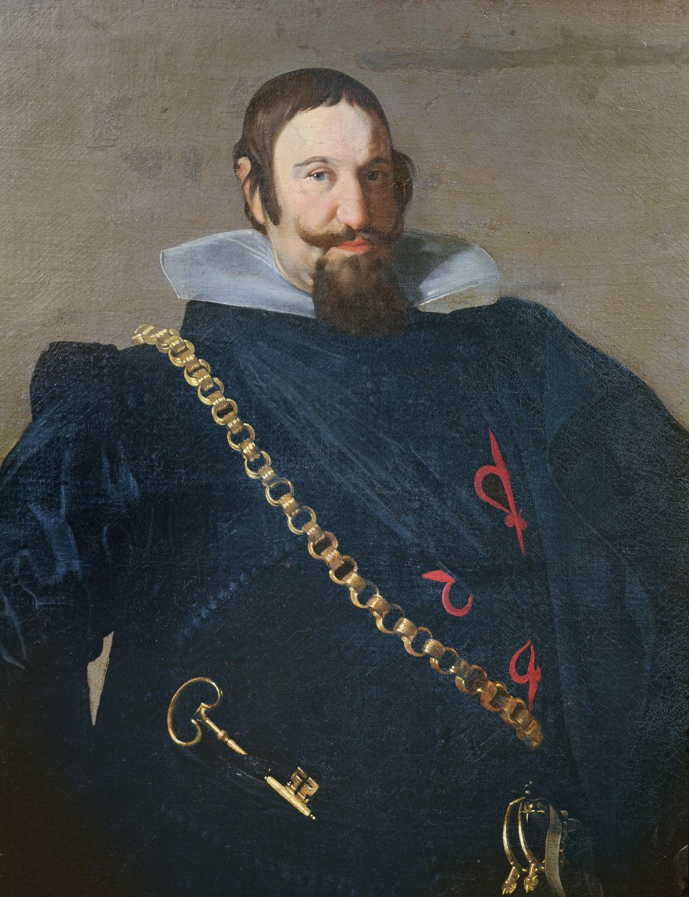 Detail horní části těla vévody z Olivares, 1624 olej na plátně od Diego Velázquez