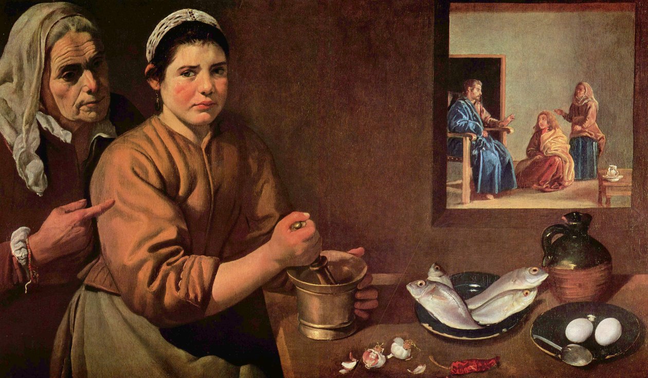 Kristus v domě Marty a Marie od Diego Velázquez