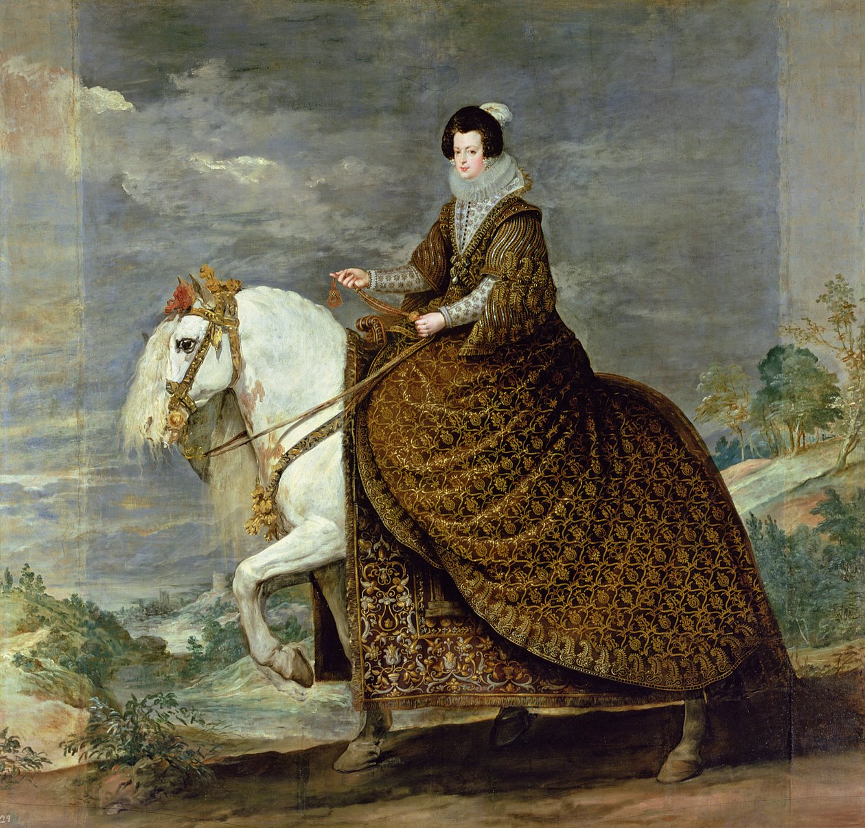 Jezdecký portrét Elisabeth de France, manželky Filipa IV Španělského od Diego Velázquez