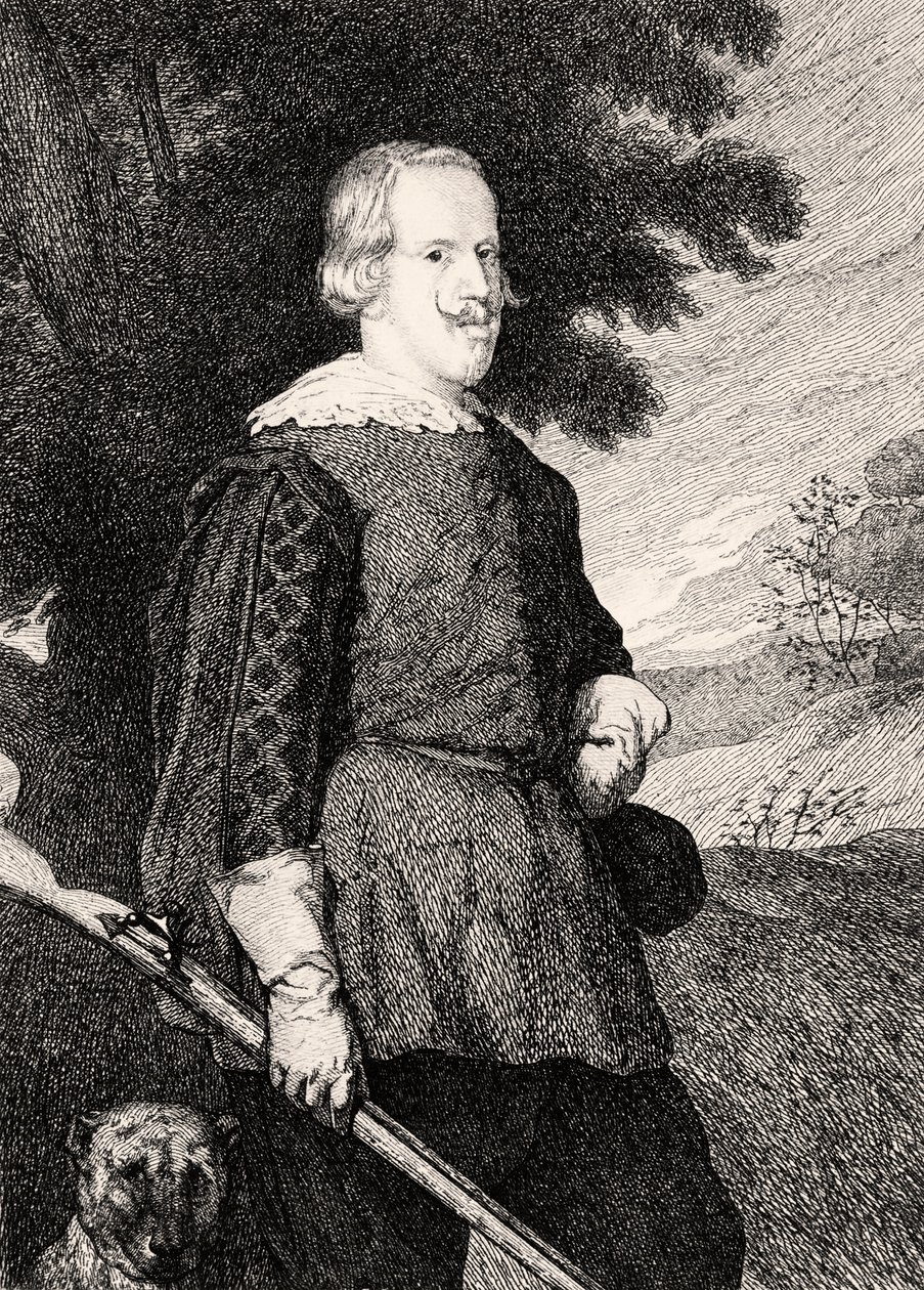 Felipe IV v loveckém kostýmu od Diego Velázquez