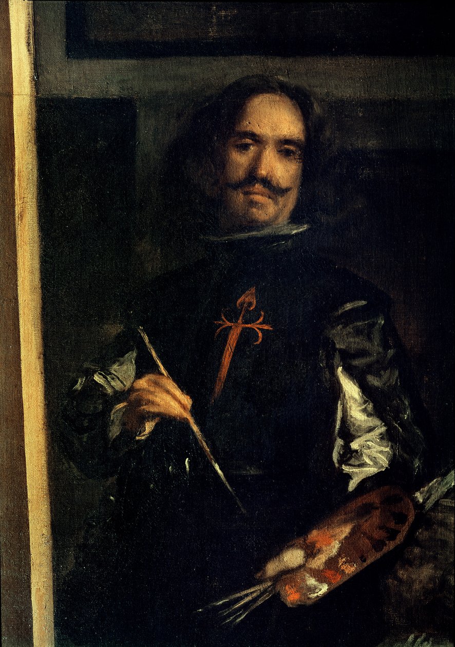 Las Meninas nebo Rodina Filipa IV., detail umělce u jeho stojanu, kolem roku 1656 (viz 405) od Diego Velázquez