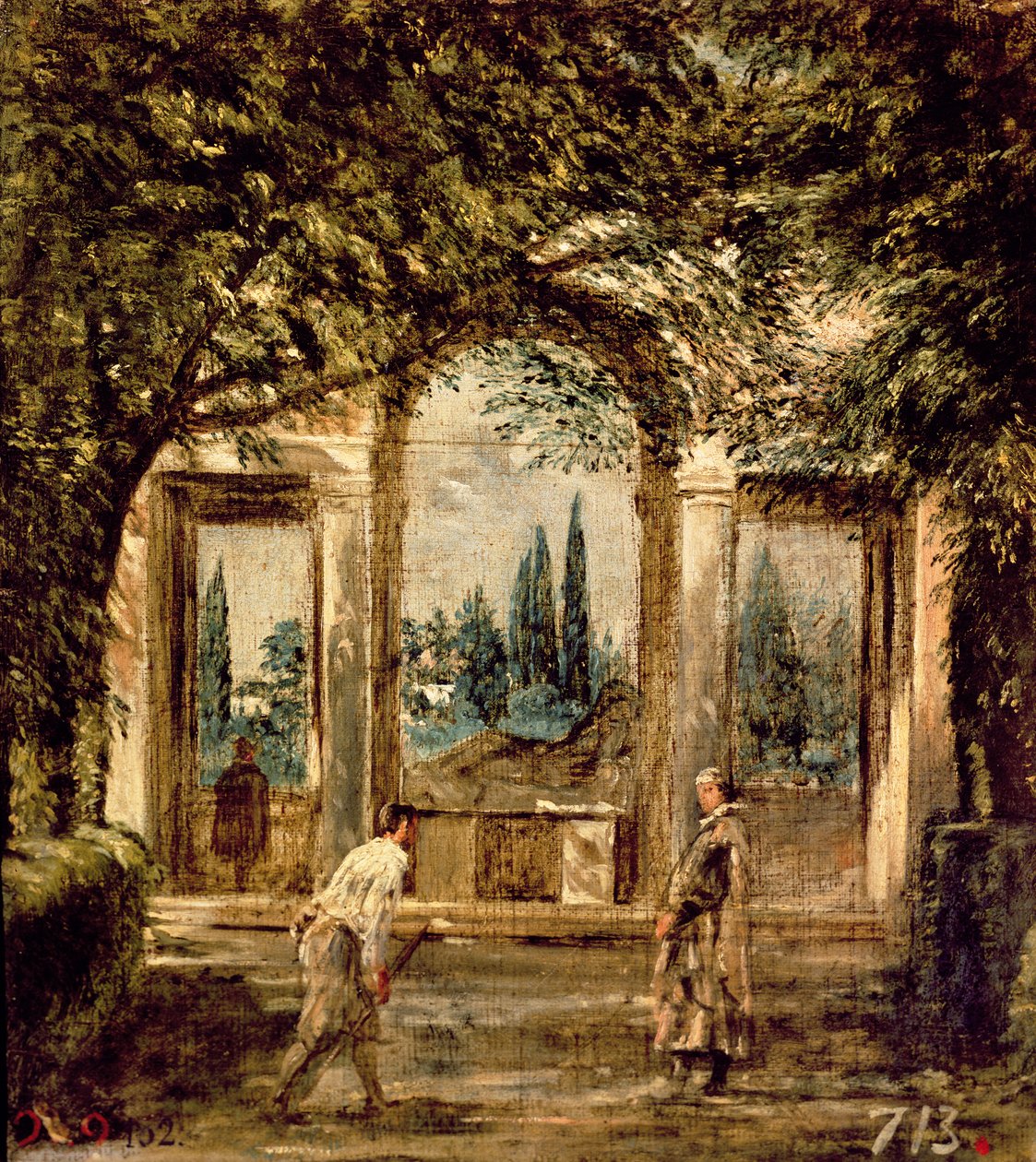 Zahrady Villa Medici v Římě, c.1650-51 od Diego Velázquez