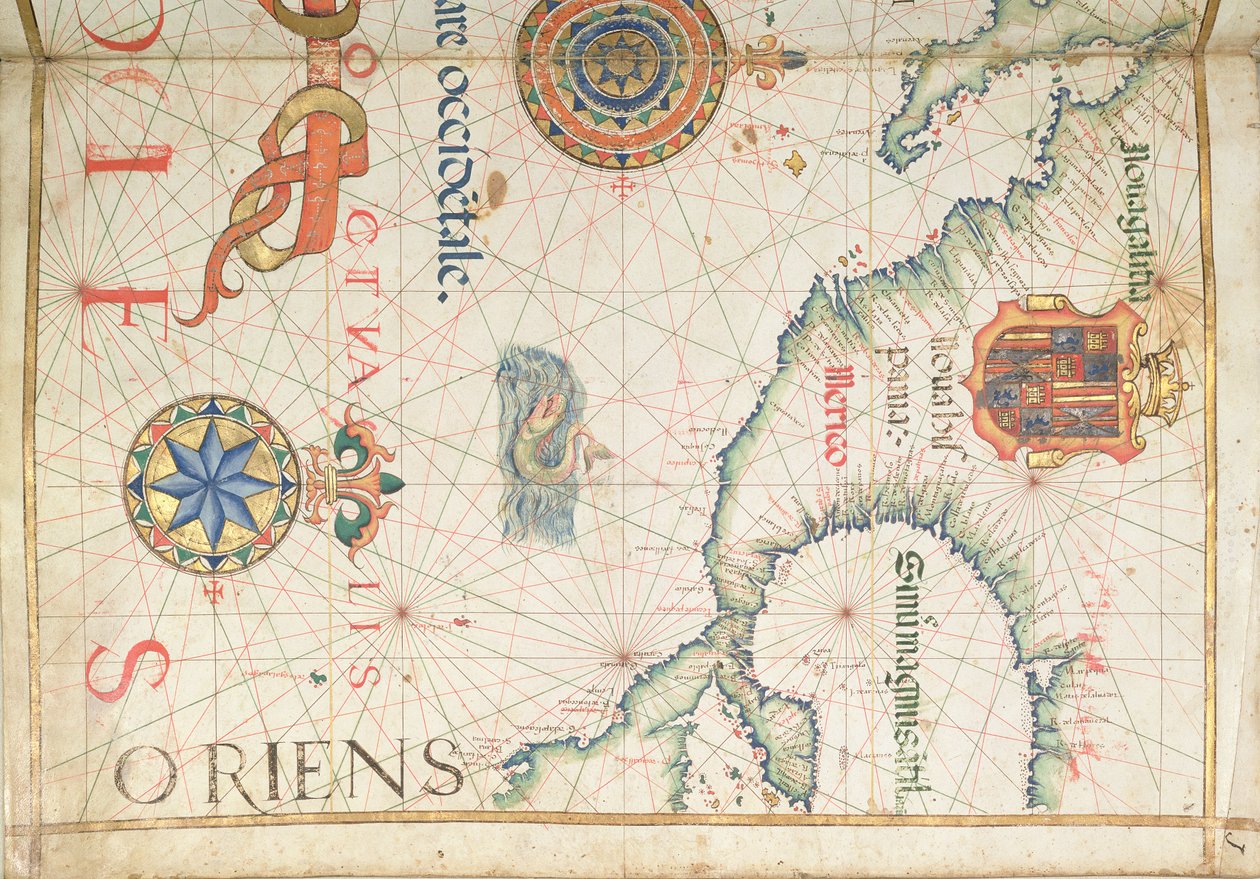 Mexiko a Střední Amerika, detail z atlasu světa, 1565 od Diego Homem