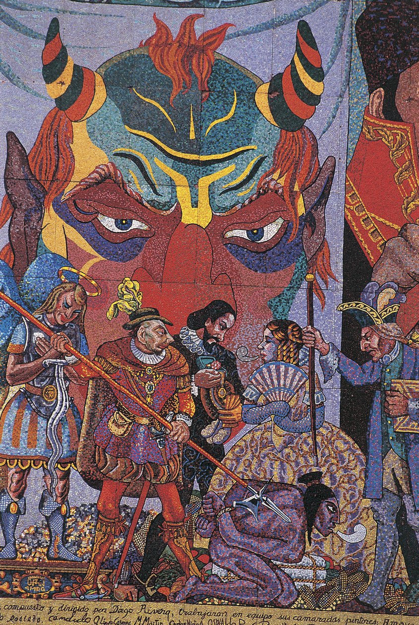 Detail obrazu, Divadlo Insurgentes, Mexico City, Mexiko od Diego Rivera