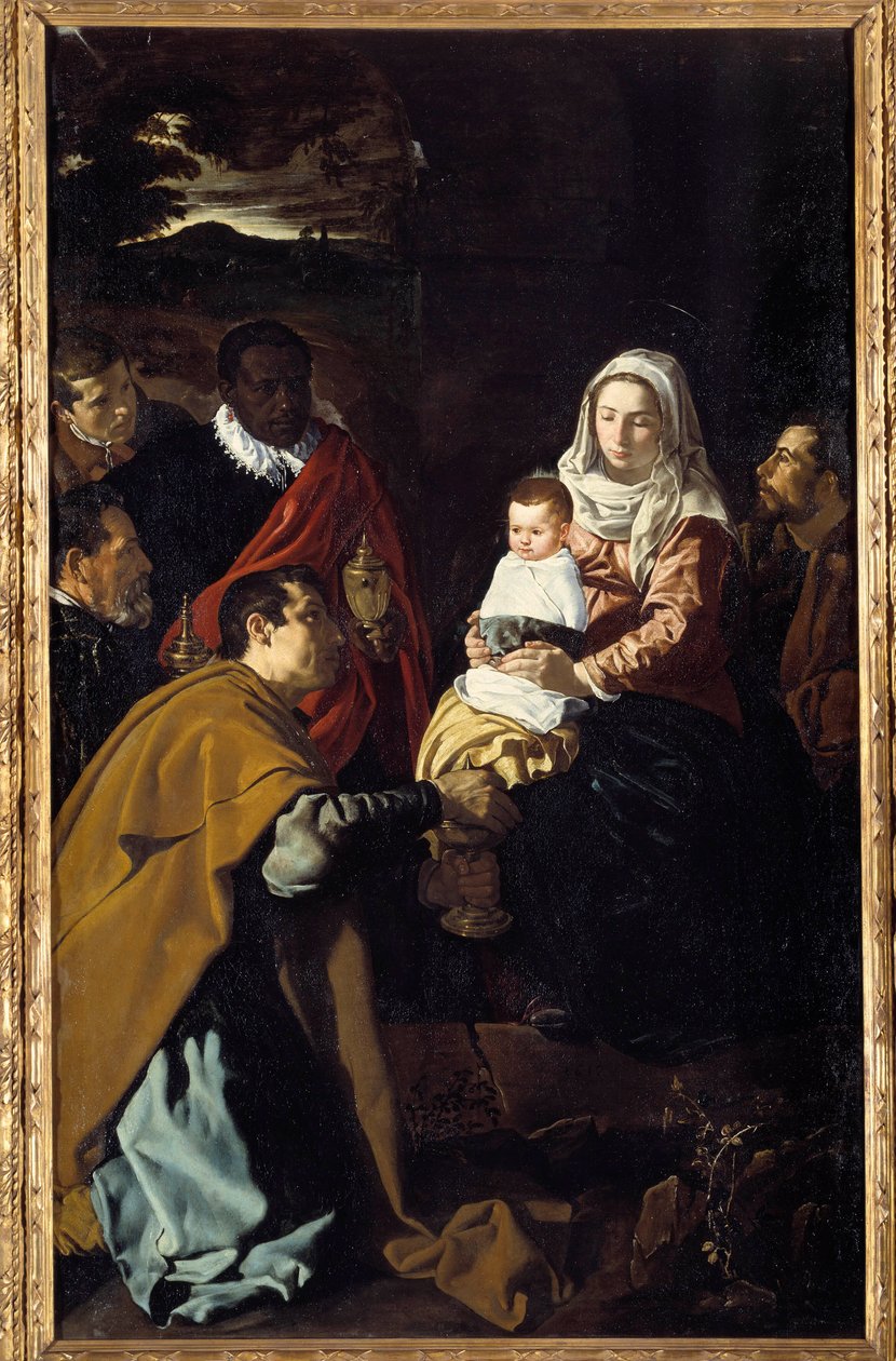 Klanění mudrců. Obraz Diega Rodrigueze de Silva y Velasquez (1599-1660) od Diego Velázquez