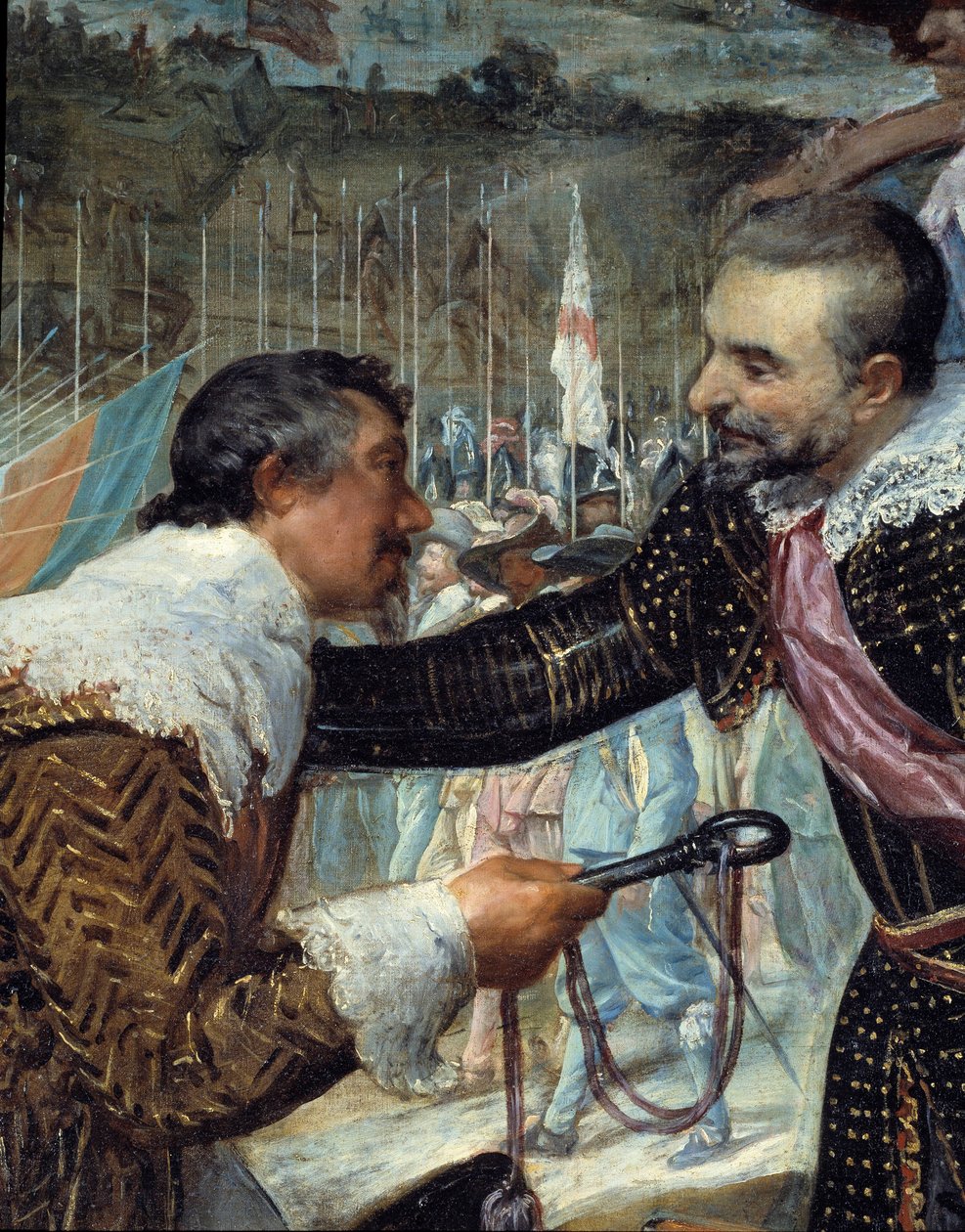 Breda se vzdala. Na konci obléhání Bredy (během třicetileté války): 5. června 1625 vyjednal Justin de Nassau (1559-1631) mír s Ambrogiem Spinolou Doriou, markýzem de Los Balbases (1569-1630), během ceremonie kde předal k od Diego Velázquez