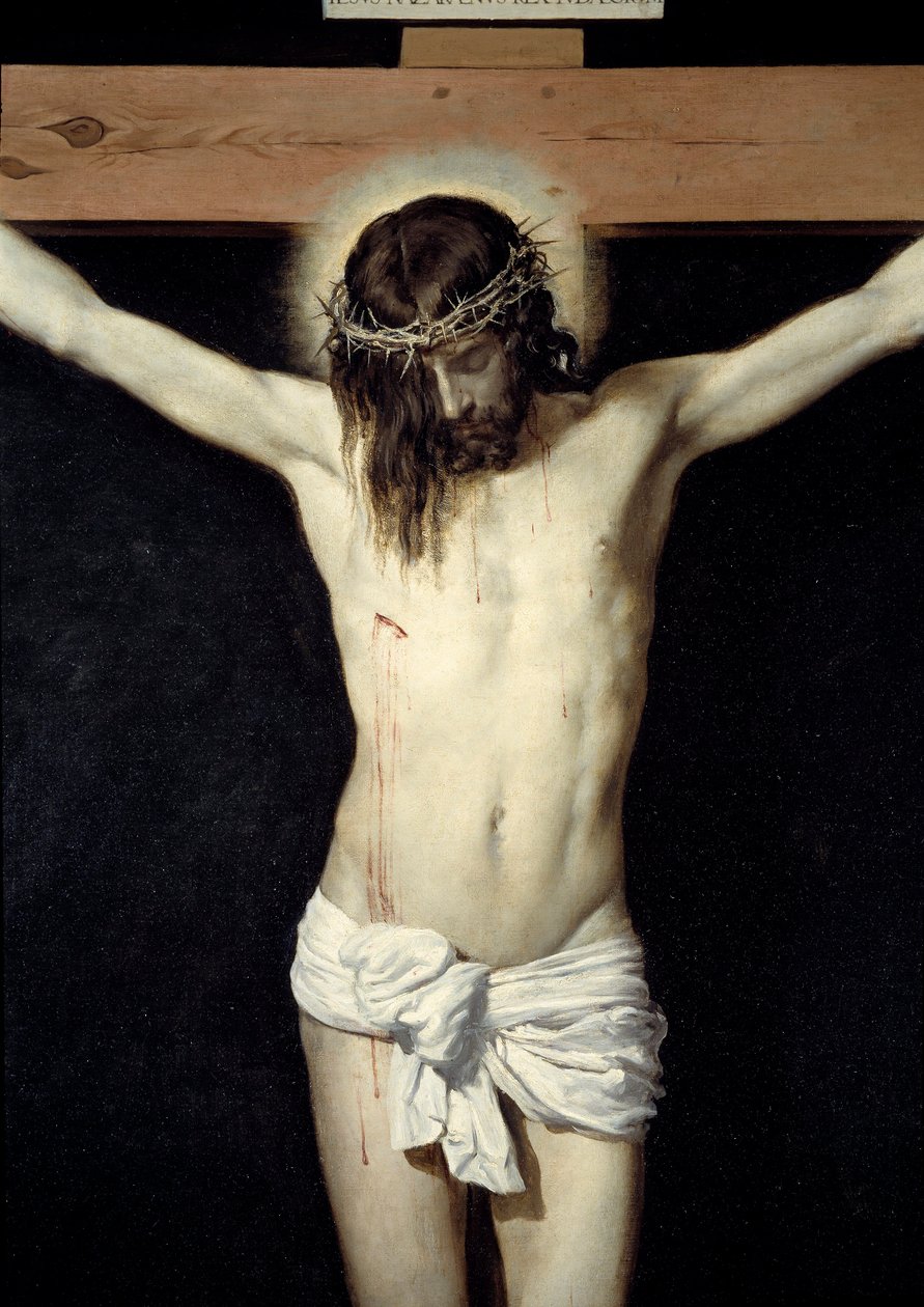 Kristus ukřižuje Detail. Obraz Diega Rodrigueze de Silva y Velasquez (1599-1660) od Diego Velázquez
