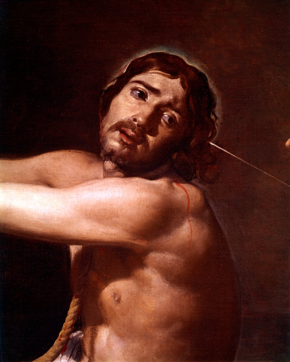 Detail z Krista po bičování, o kterém uvažuje křesťanská duše, c.1628-29 od Diego Velázquez