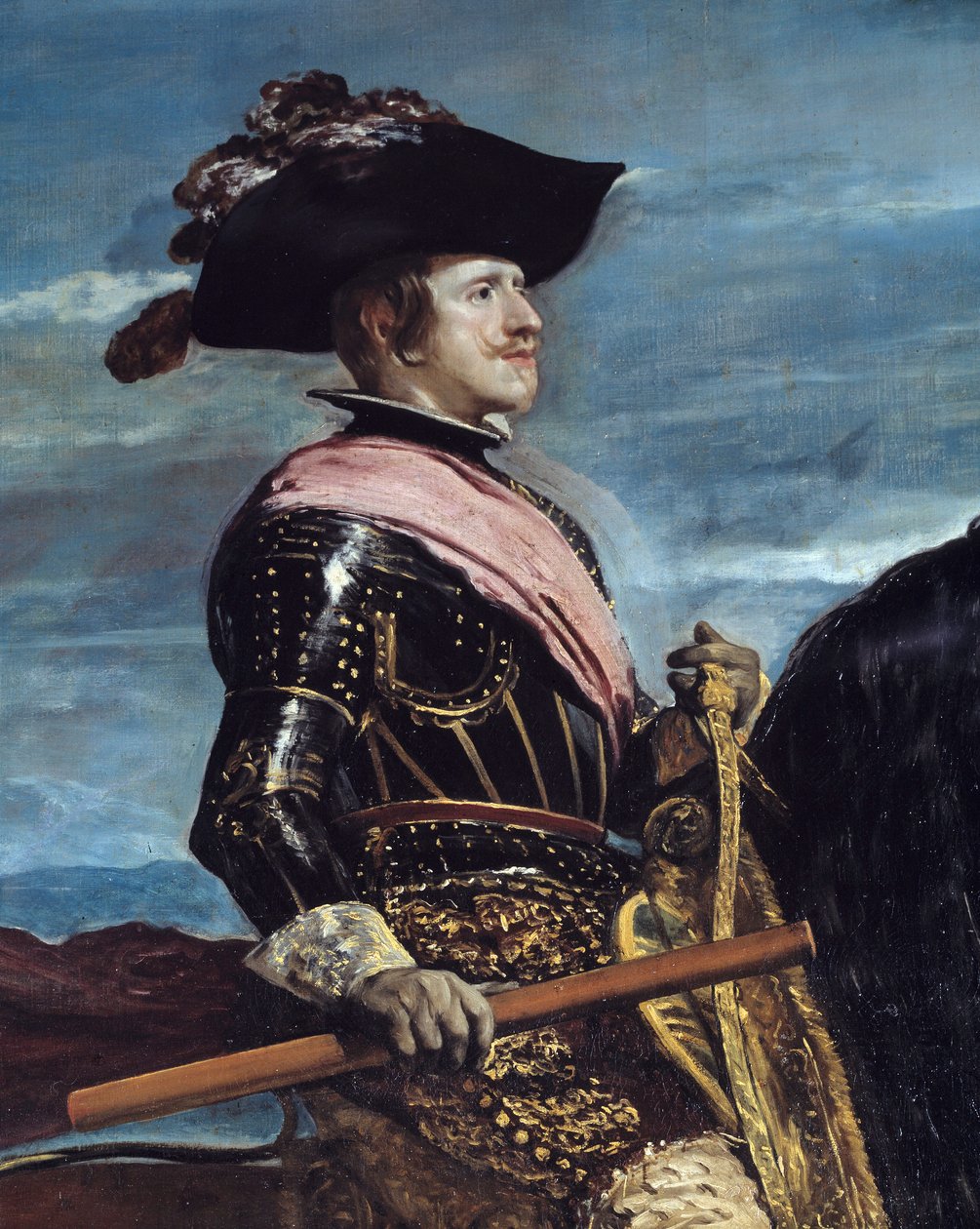 Jezdecký portrét krále Filipa IV. (1605-1665) Detail. Obraz Diega Rodrigueze de Silva y Velasquez (1599-1660) od Diego Velázquez