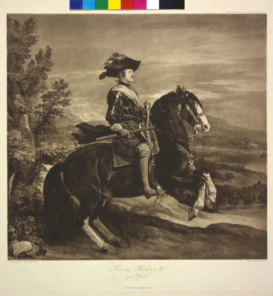 Král Filip IV. na koni (heliografie) od Diego Rodriguez de Silva y Velazquez