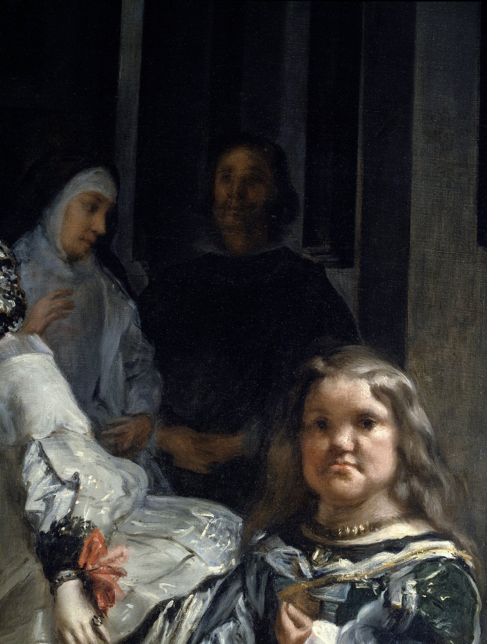 Las Meninas. Yksityiskohta: nunna ja kääpiö od Diego Rodriguez de Silva y Velazquez