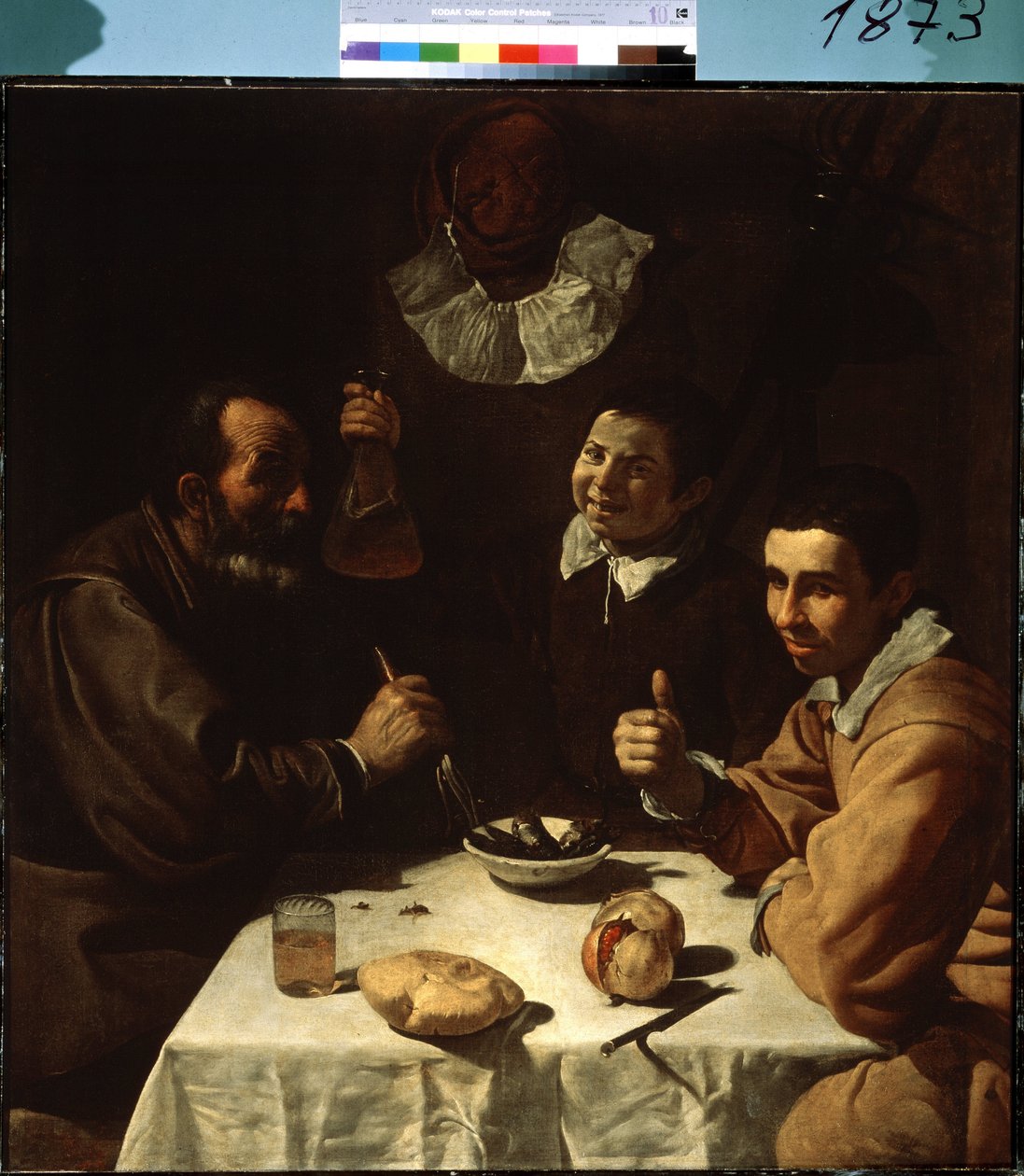 Jídlo (oběd). Obraz Diega Velasqueze (1599-1660). Olej na plátně od Diego Velázquez