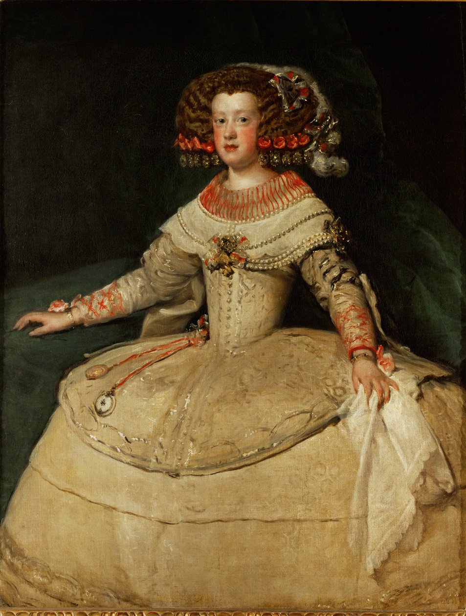Marie Terezie, infantka, dcera španělského krále Filipa IV. a jeho manželky Isabely, provdaná za francouzského krále Ludvíka XIV... (olej na plátně) od Diego Rodriguez de Silva y Velazquez