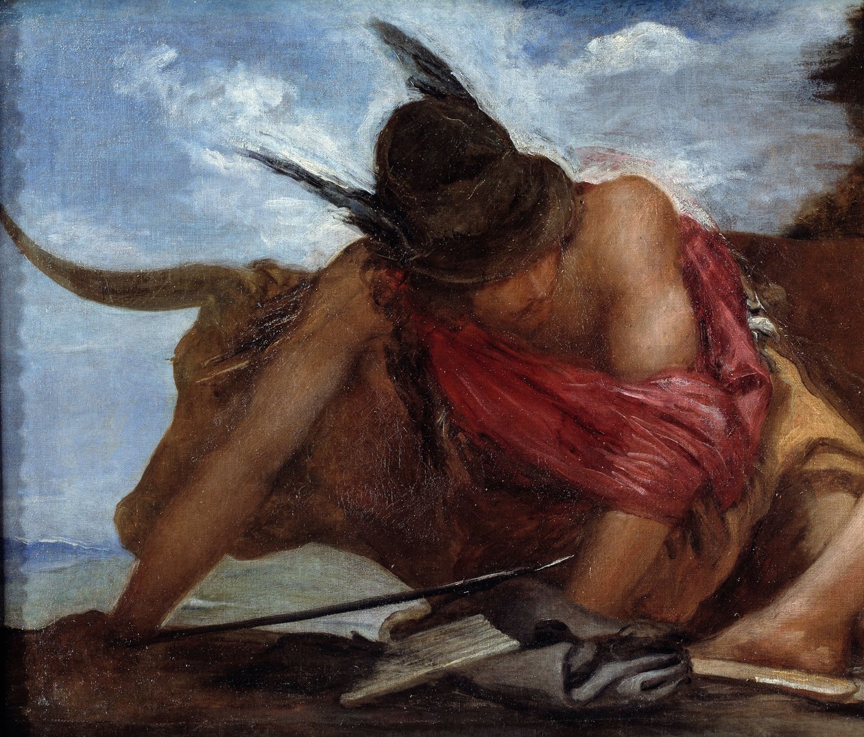Detail Merkuru a Merkuru Argos. Obraz Diega Velasqueze (1599-1660) od Diego Velázquez