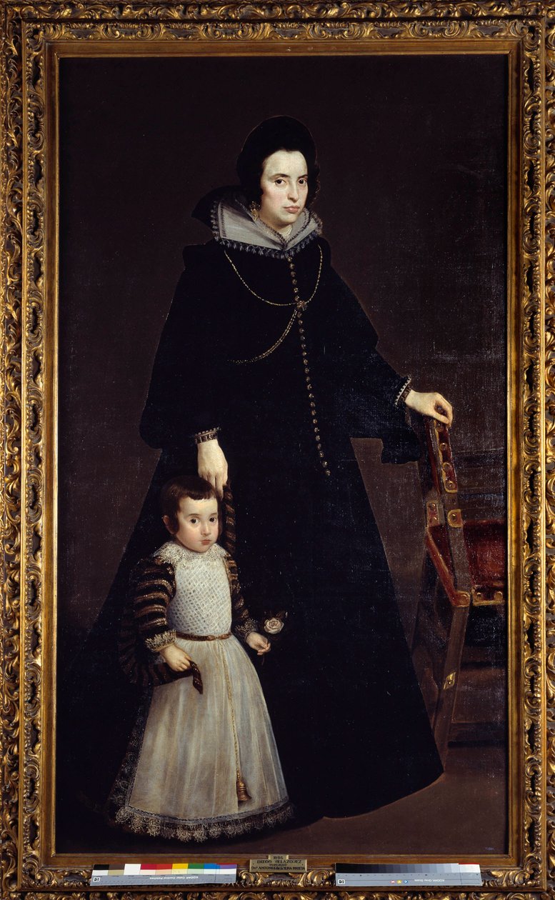 Portrét Antonia de Ipenarrieta se svým synem Luisem. Obraz Diega Rodrigueze de Silva y Velasquez (1599-1660) od Diego Velázquez