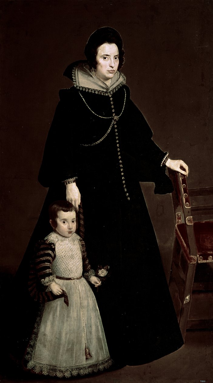 Muotokuva Doña Antonia de Ipeñarrietasta poikansa kanssa, n. 1631 (öljy kankaalle) od Diego Rodriguez de Silva y Velazquez