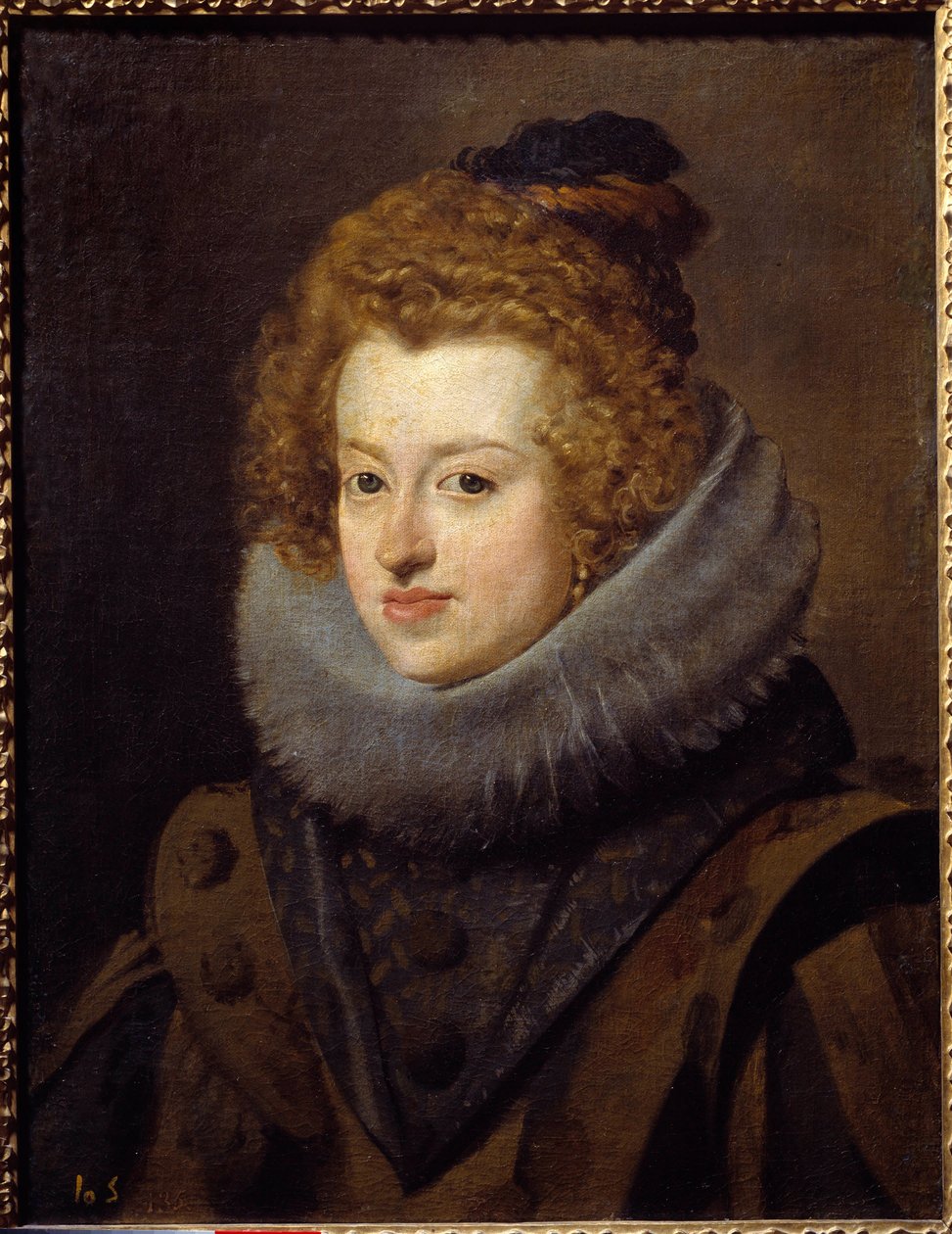 Portrét Donny Marie, královny Maďarska (1606-1646). Obraz Diega Rodrigueze de Silvy a Velasqueze (1599-1660) od Diego Velázquez