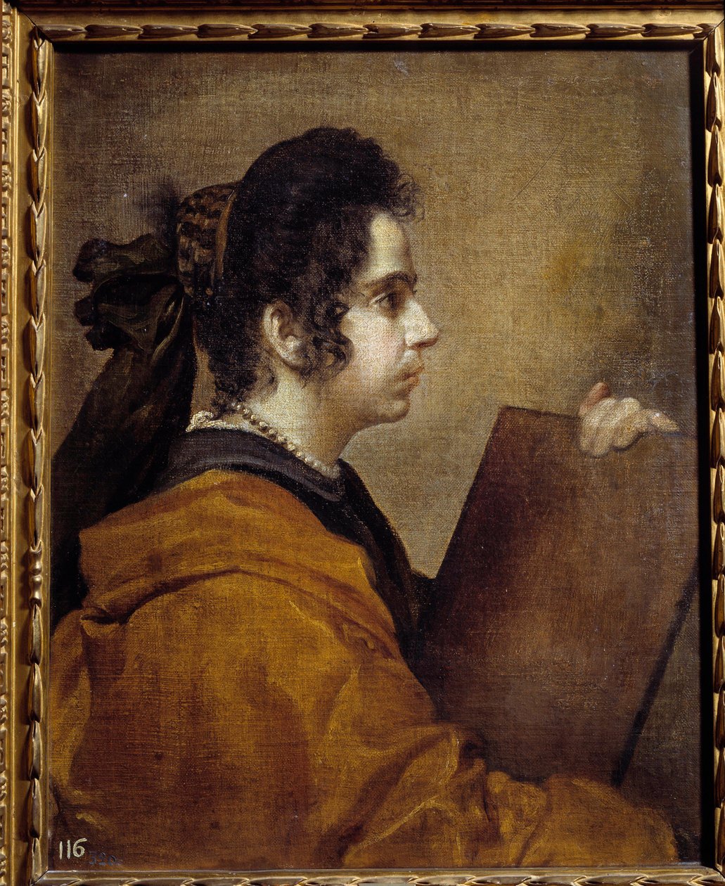 Portrét Juany Pacheco v Sibyle. Juana Pacheco, dcera malíře Francisca Pacheca (1564-1654) a budoucí manželka Diega Velasqueze. Obraz Diega Rodrigueze de Silva y Velasquez (1599-1660) od Diego Velázquez