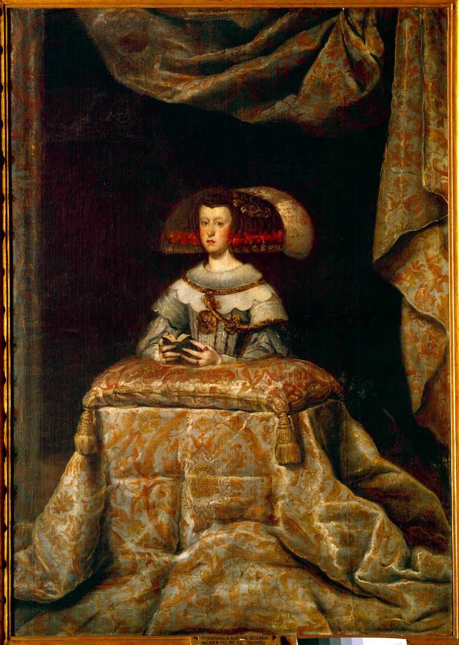 Portrét Marianny Rakouské (1631-1696) v modlitbě (Marie Anny nebo Marie Anny Rakouské, druhá manželka Filipa IV. Španělského). Obraz Diega Velasqueze (1599-1660) ec. esp. od Diego Velázquez