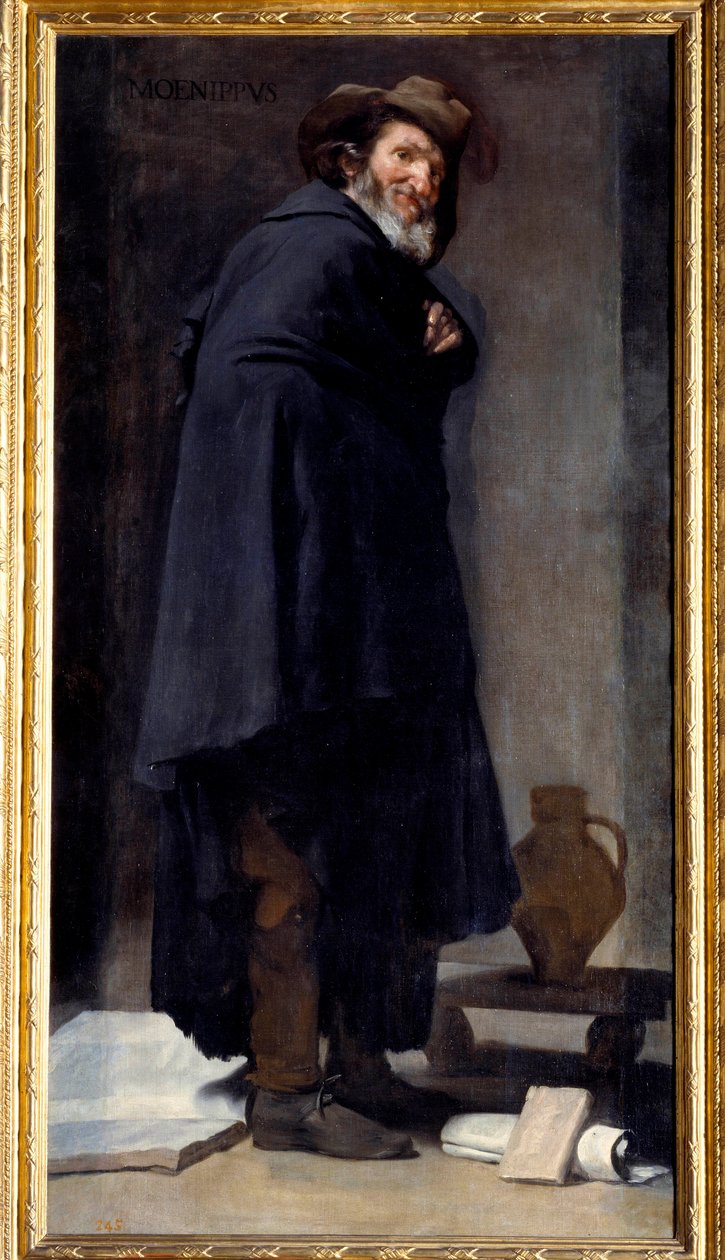 Portrét Menippe (Menippe de Sinope, řecký básník a filozof cynické školy, který žil mezi 4. a 3. stoletím před naším letopočtem). Obraz Diega Rodrigueze de Silva y Velasquez (1599-1660) od Diego Velázquez