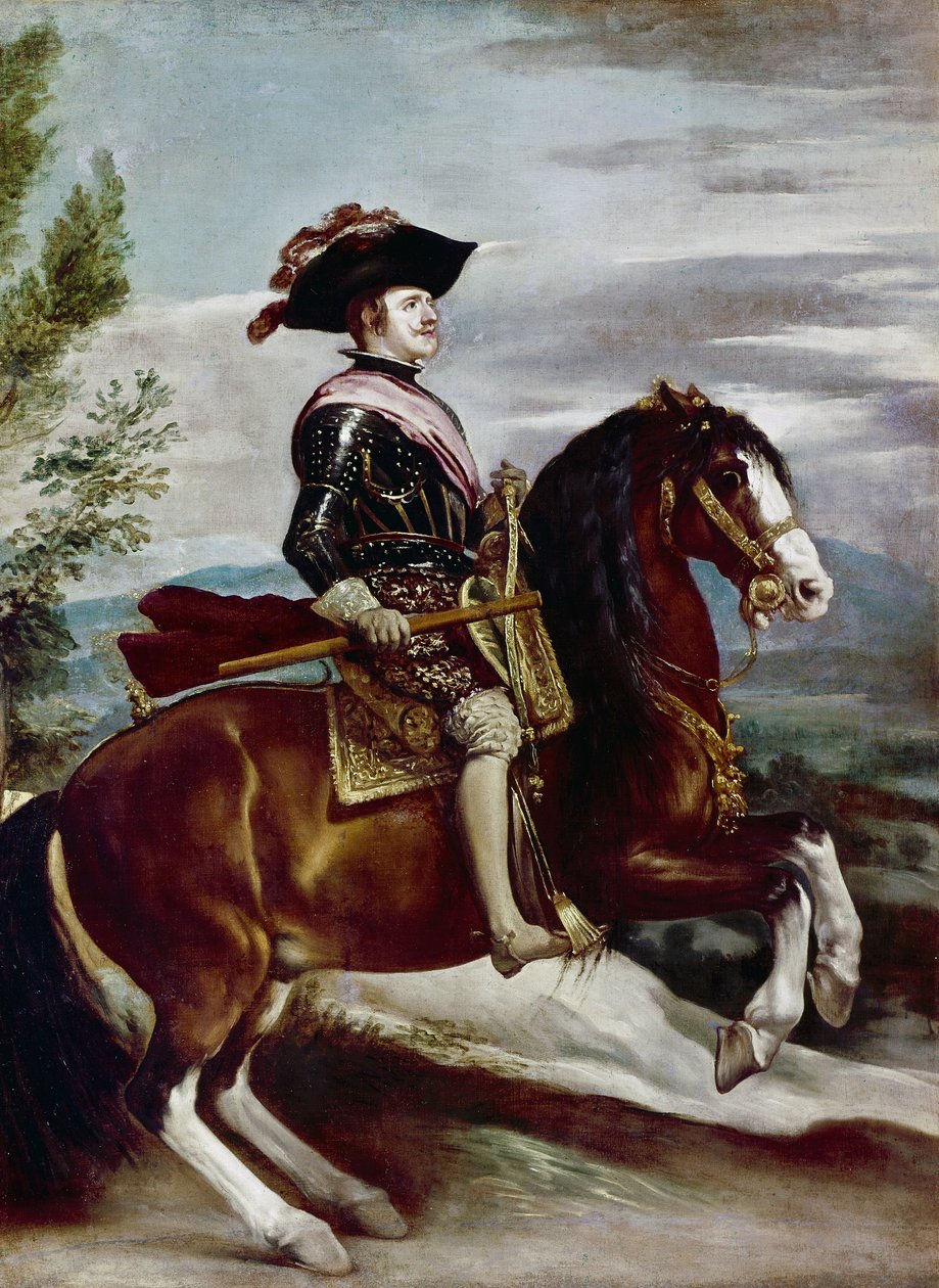 Portrét portrétu Filipa IV. na koni, kolem roku 1635 (olej na plátně) od Diego Rodriguez de Silva y Velazquez