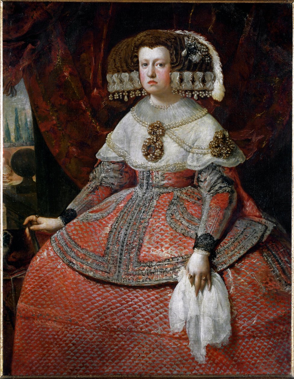 Portrét španělské královny Marie Anny (olej na plátně od Diego Velázquez