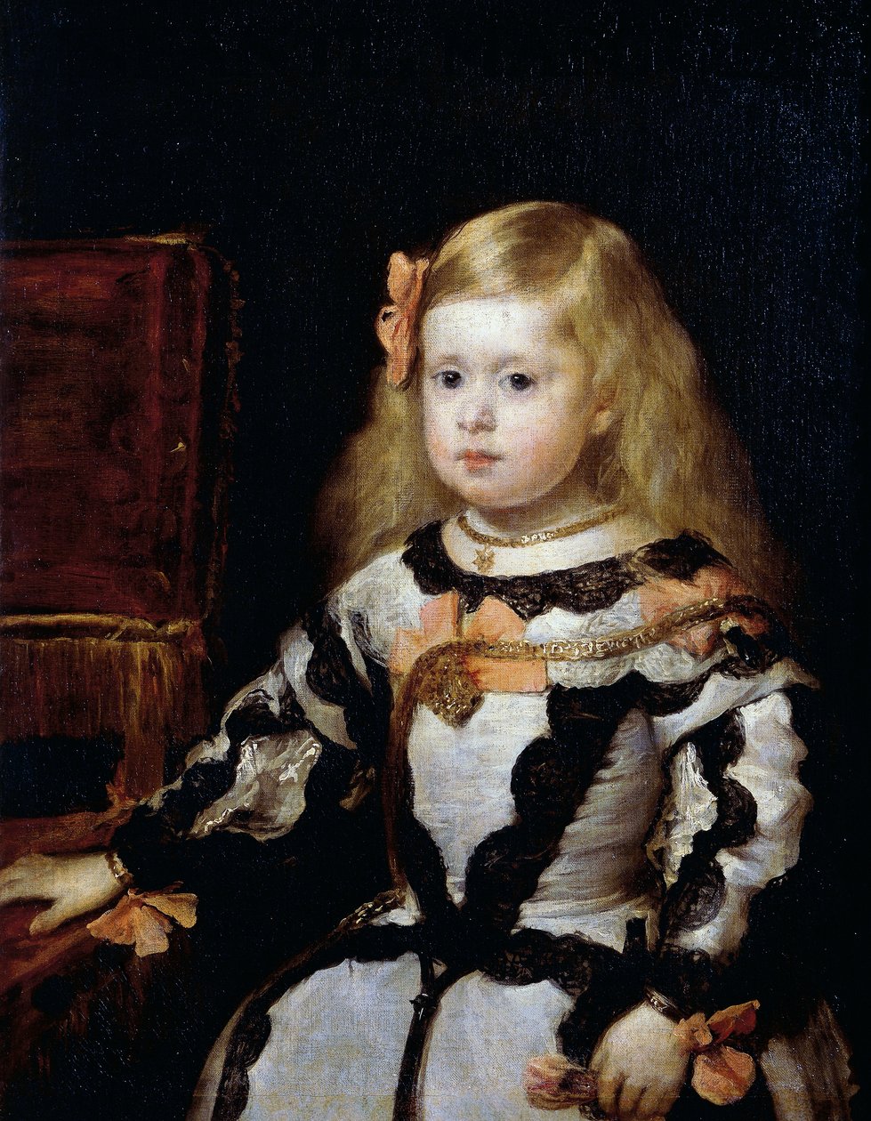 Portrét infantky Margarity (1651-1673), dcery španělského krále Filipa IV. a jeho druhé manželky Mariany Rakouské od Diego Velázquez