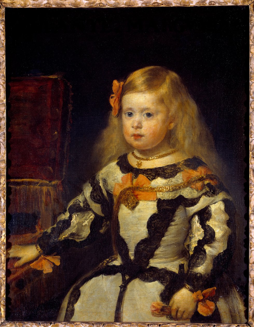 Portrét Infante Mary Marguerite (1651-1673), dcera Filipa IV. Obraz Diega Velasqueze (Velazquez od Diego Velázquez