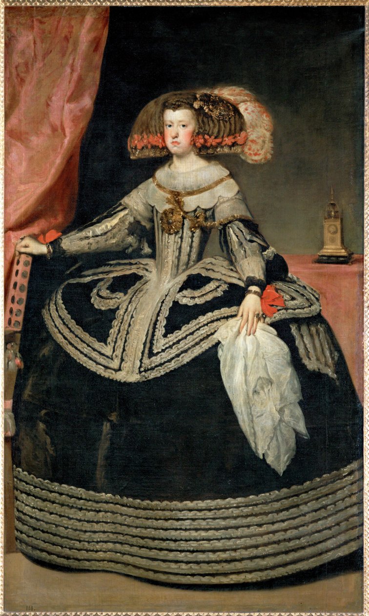 Královna Marie Anna Rakouská, manželka španělského krále Filipa IV., dcera císaře Ferdinanda III.... od Diego Rodriguez de Silva y Velazquez