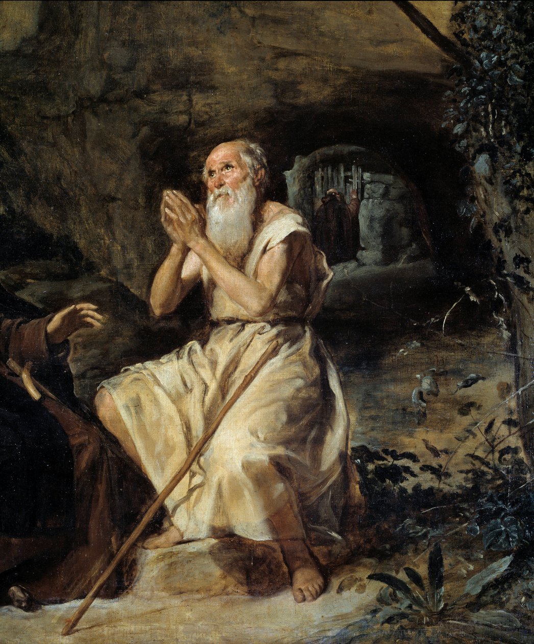 Detail svatého Antonína a svatého Pavla poustevníka představující svatého Pavla z Théb. Obraz Diega Rodrigueze de Silva y Velasquez (1599-1660), kolem roku 1635. Olej na plátně. Rozměr: 2,57 x 1,88 m. Madrid, Musee Du Prado od Diego Velázquez