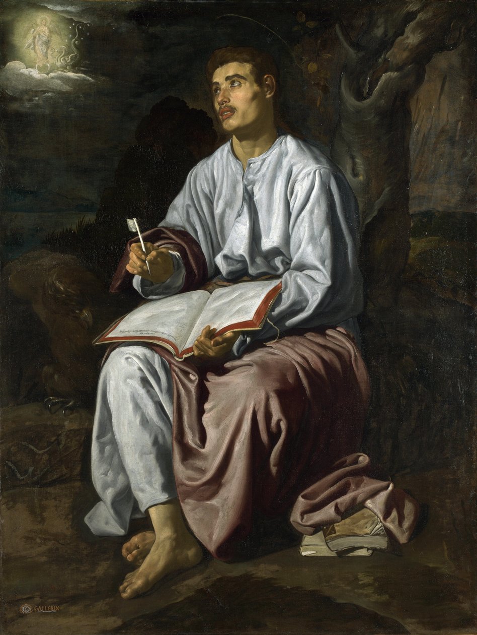 Svatý Jan Evangelista na ostrově Patmos, kolem roku 1618 (olej na plátně) od Diego Velázquez