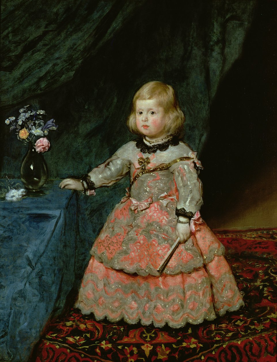 Infanta Margarita Teresa ze Španělska v červených šatech od Diego Velázquez