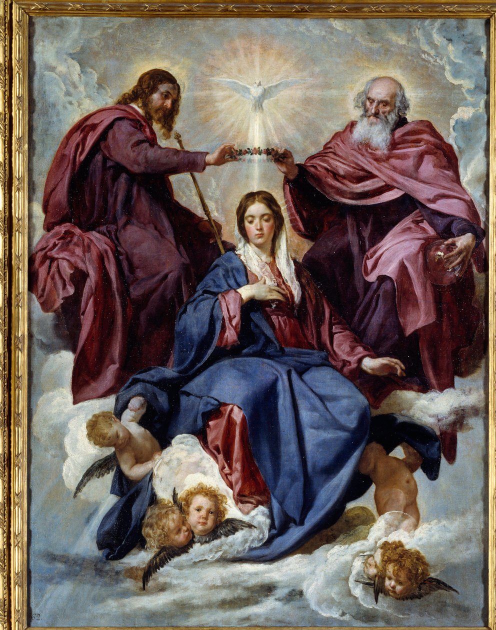 Korunovace Panny Marie. Obraz Diega Rodrigueze de Silva y Velasquez (1599-1660) od Diego Velázquez
