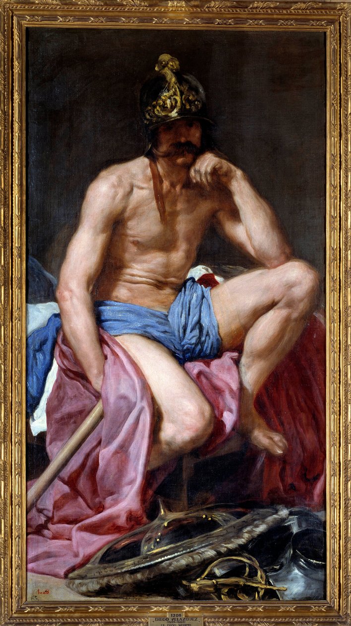Bůh války Mars. Obraz Diega Rodrigueze de Silva y Velasquez (1599-1660) od Diego Velázquez