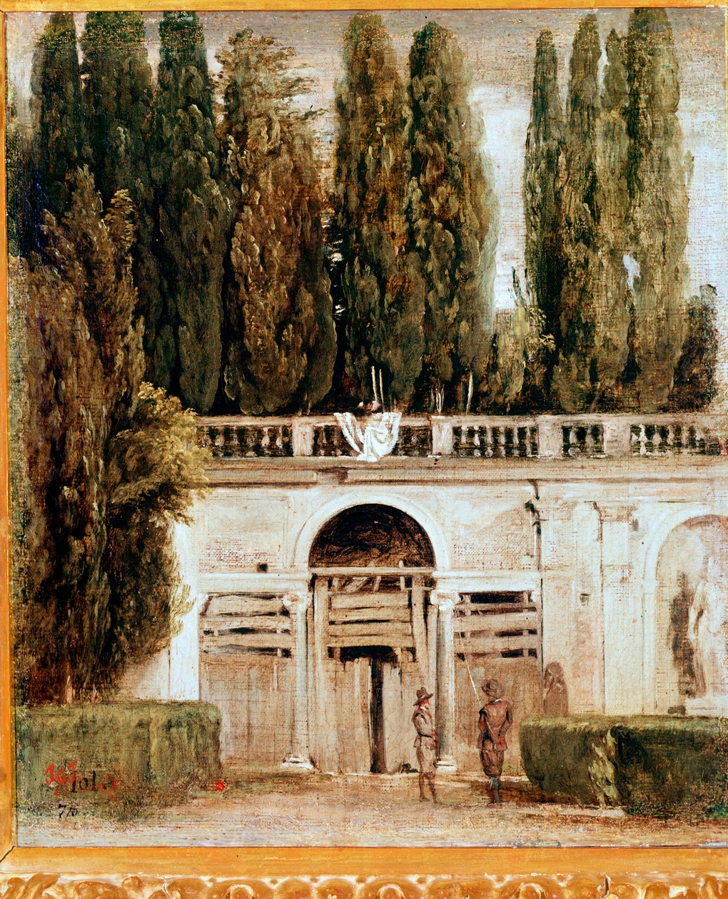 Pohled do zahrady vily Medicis (olej na plátně, kolem roku 1649) od Diego Velázquez