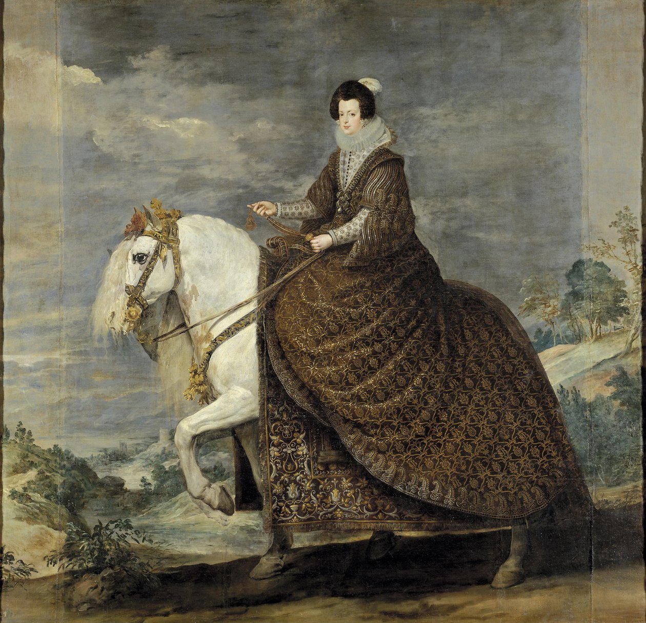 Královna Alžběta Bourbonská na koni od Diego Velázquez