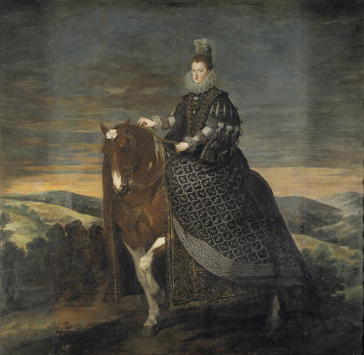 Rakouská královna Margrethe na koni od Diego Velázquez