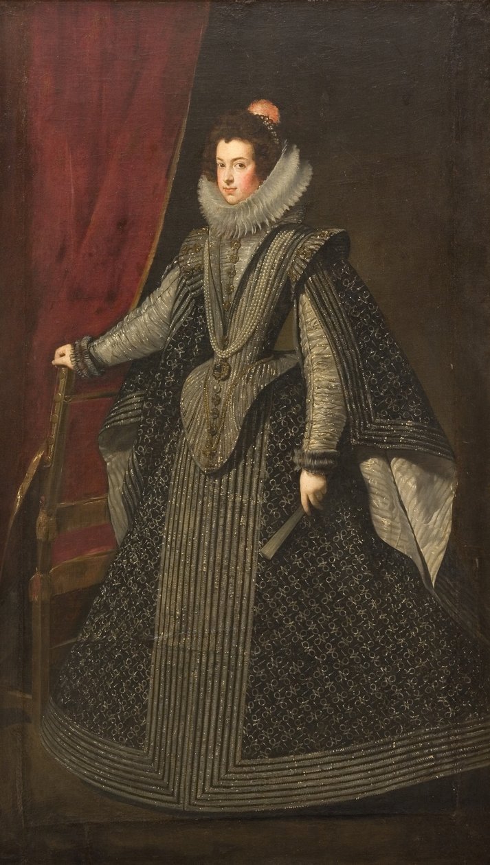 Portrét Alžběty Francouzské 1602-1644, manželka španělské královny, 30. léta 17. století. od Diego Velázquez
