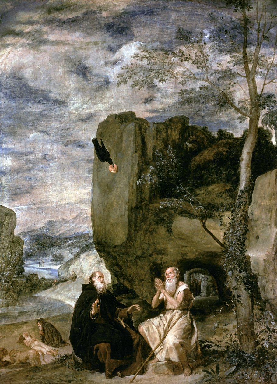 Sv. Antonín opat a sv. Pavel První poustevník, kolem roku 1642 od Diego Velázquez