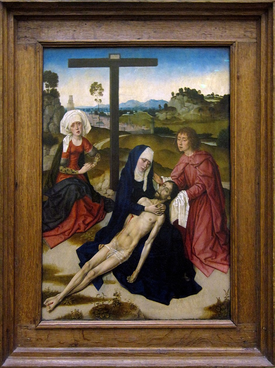 Holandština:  De bewening van Christus Pláč nad mrtvým Kristem od Dieric Bouts