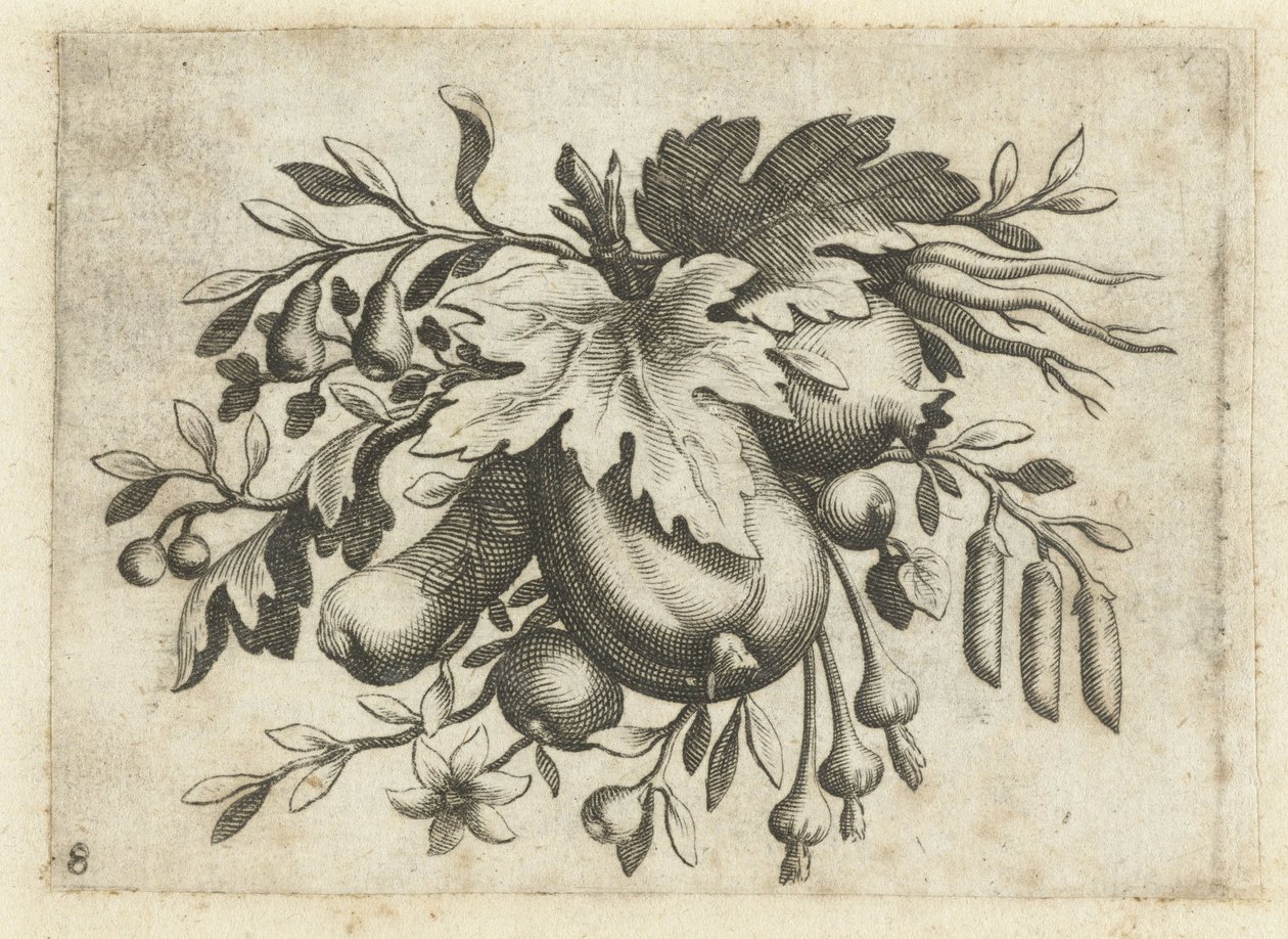 Festoen van Vrutten Malá ovocná kniha užitečná na cestování (název série) od Dietrich Krüger (attributed to)