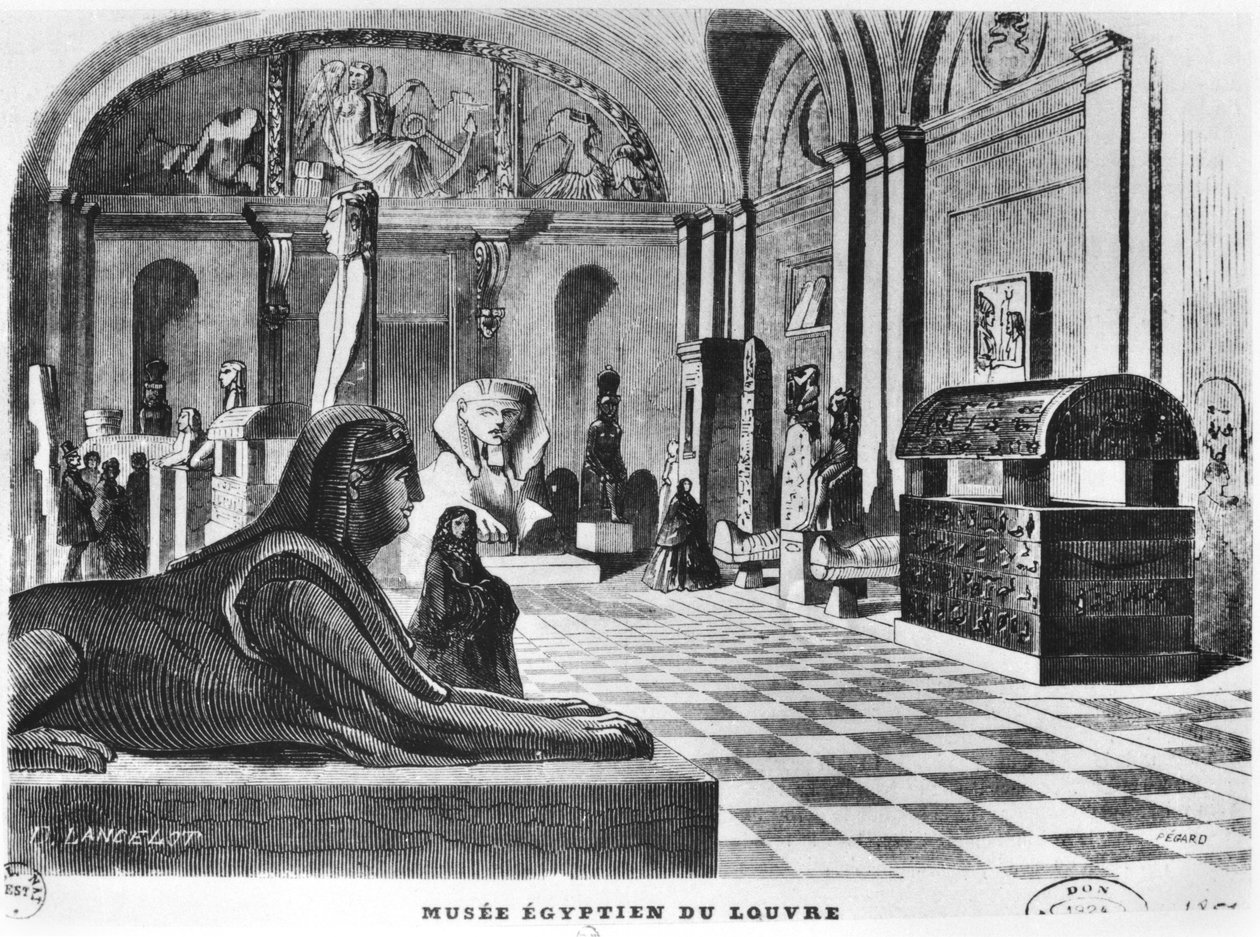 Egyptské pokoje v muzeu Louvre, vyryté Pegardem (19. století) 1851 od Dieudonne Auguste Lancelot