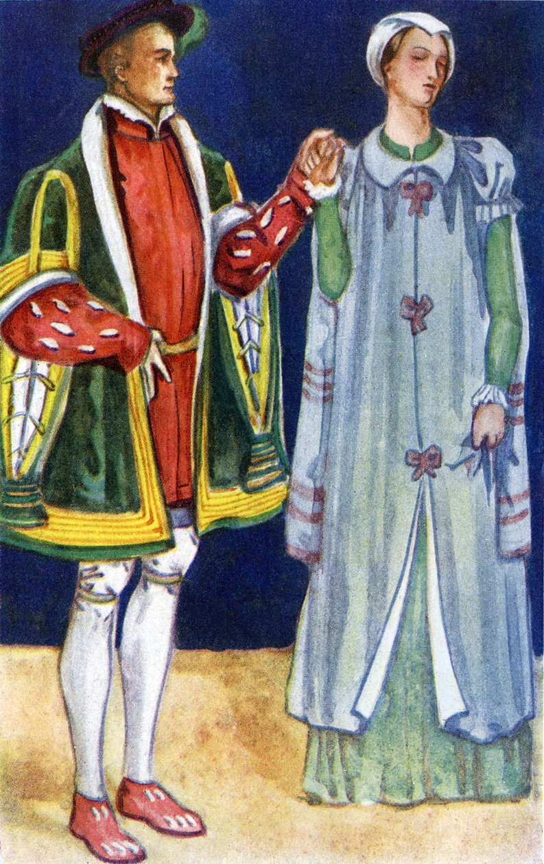 Kostým páru za vlády Edwarda VI. (1547-1553) od Dion Clayton Calthrop