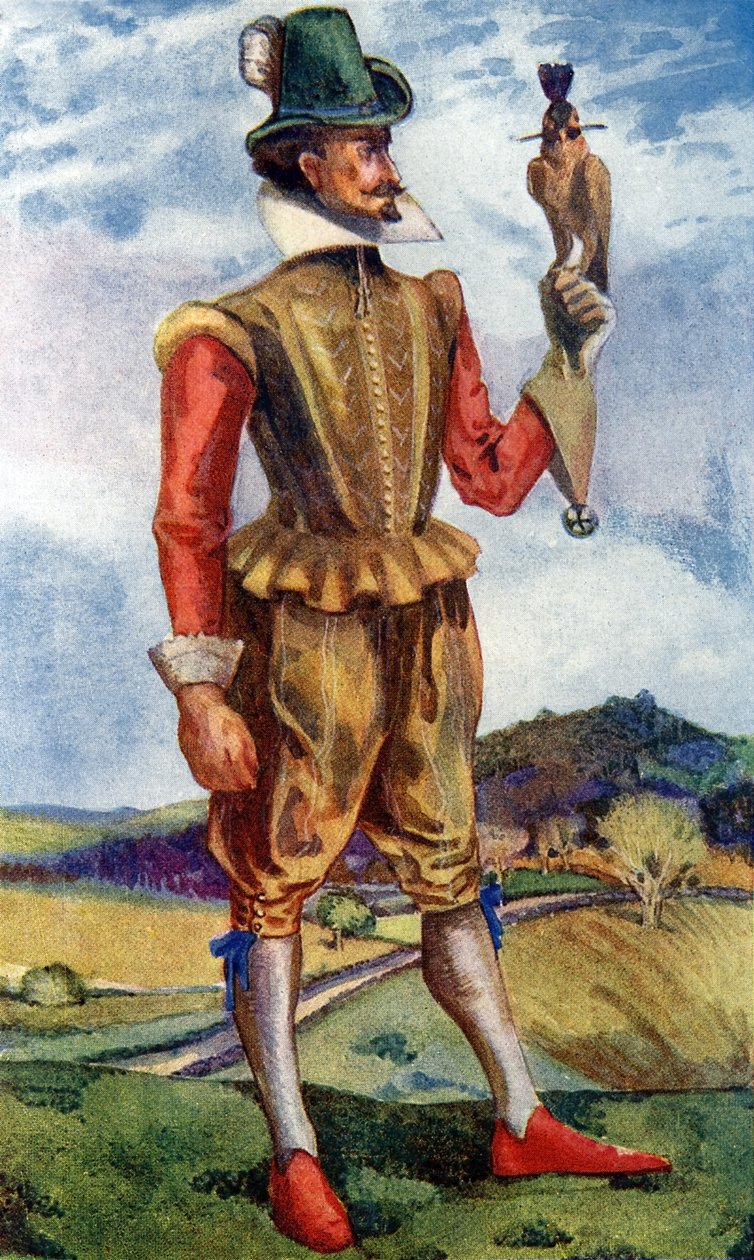 Mužský kostým za vlády Jakuba I. (1603-1625) od Dion Clayton Calthrop